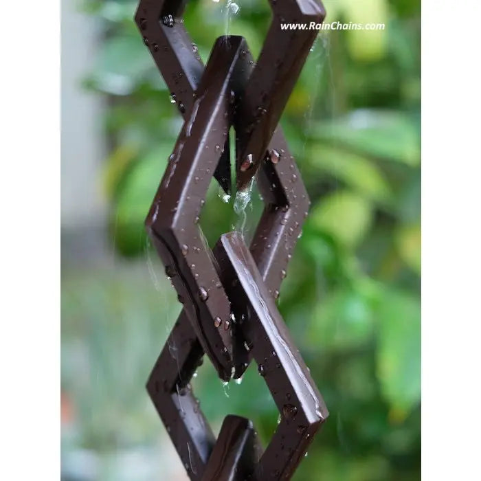 Cast Aluminum Link Diamond Chain- Bronze Powder Coat RainChains