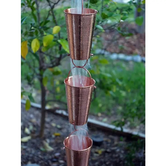 Large Copper Buckets Rain Chain RainChains