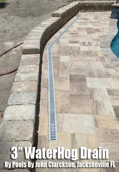 Linear Drain for Pool Decks and Driveways - The 3" Water Hog Cardinal Quaker Plastics