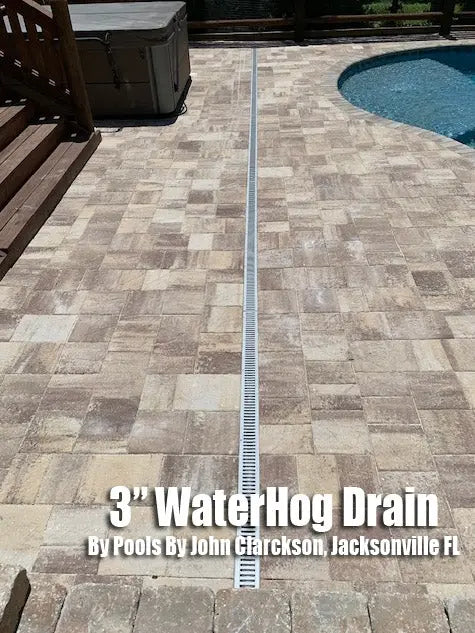 Linear Drain for Pool Decks and Driveways - The 3" Water Hog Cardinal Quaker Plastics