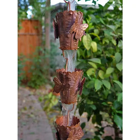 Rain Chain Butterfly Cups Pure Unfinished Copper RainChains