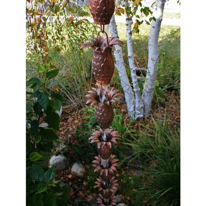 Rain Chain Copper Premium Pineapple RainChains