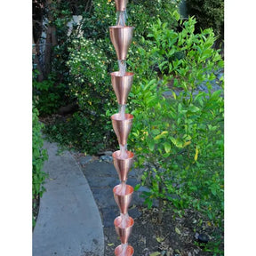 Rain Chain Copper Smooth Cups Unfinished RainChains