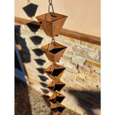 Rain Chain Medium Square Cups - COR-TEN RainChains