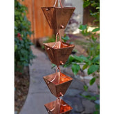 Rain Chain Medium Square Cups - Copper RainChains