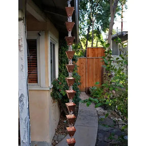 Rain Chain Medium Square Cups - Copper RainChains