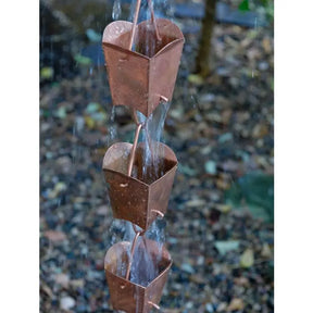 Rain Chain Tulip Cups- Unfinished Copper RainChains