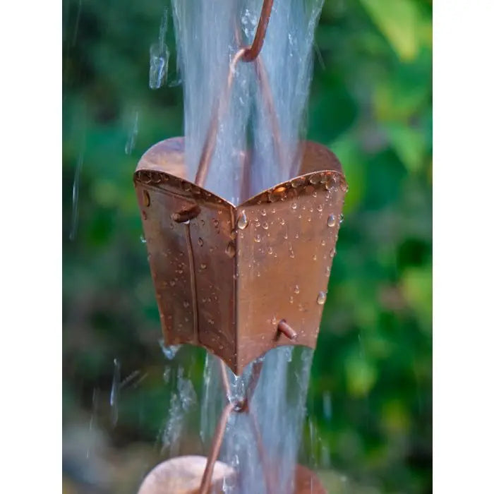 Rain Chain Tulip Cups- Unfinished Copper RainChains