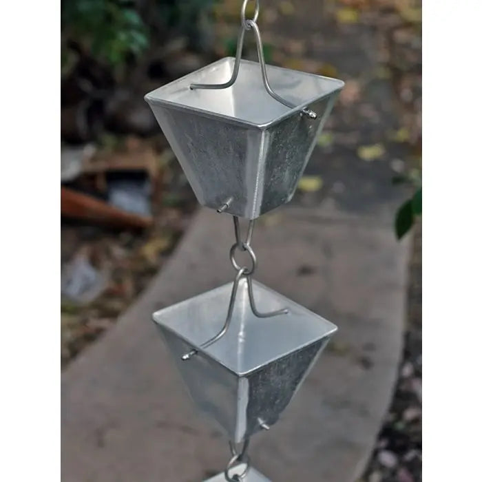 Rain Chain XL Square Cups- Aluminum RainChains