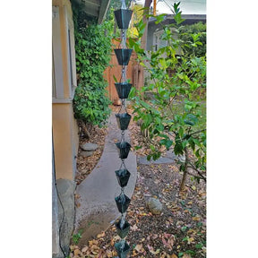 Rain Chains Square Tapered Cups- Patina RainChains