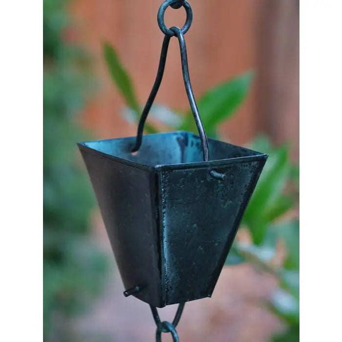 Rain Chains Square Tapered Cups- Patina RainChains