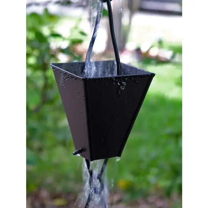 Rain Chains Square Tapered Cups-Black RainChains