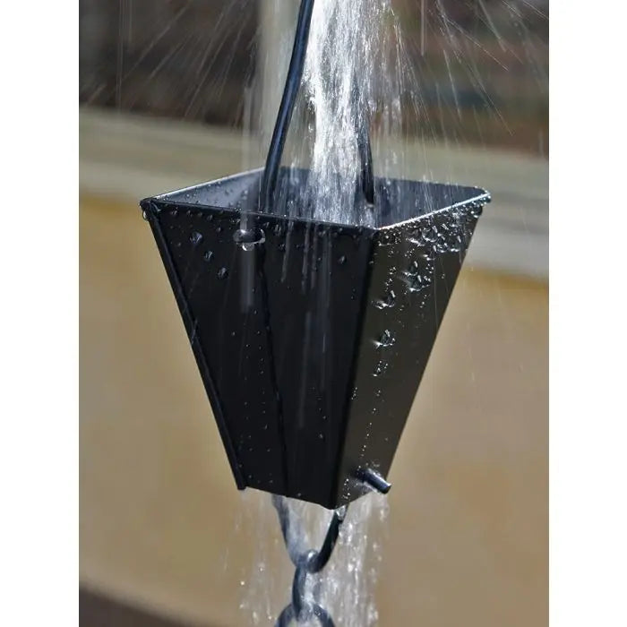 Rain Chains Square Tapered Cups-Black RainChains