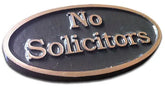 Bronze No Solicitors Plaque, Oval Expressions LTD