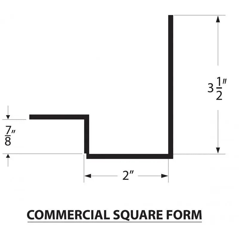 Concrete Countertop Forms - 3.5" Flat Square Commercial Bar Z-Form