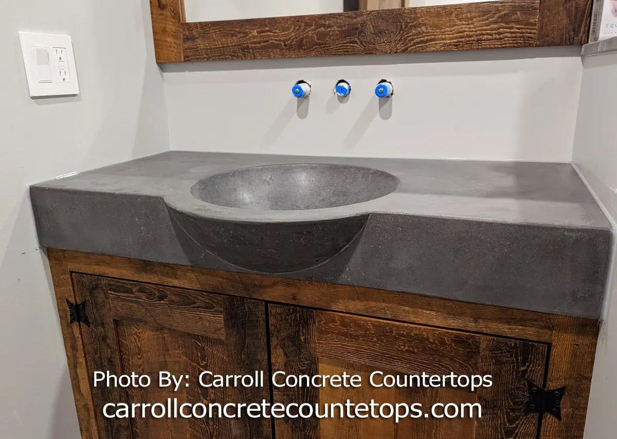 Concrete Countertop Round Cantilever Front Sink Form SDP-4C PNL Liners