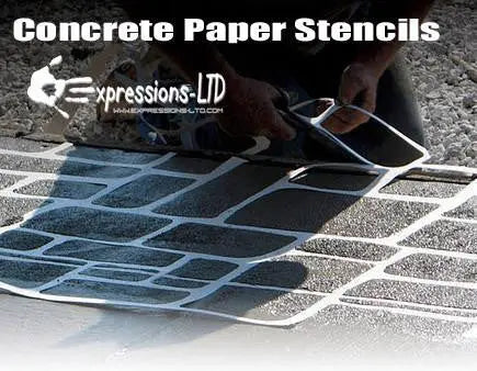 Concrete Paper Stencil - 16" Diamond Tile Expressions LTD