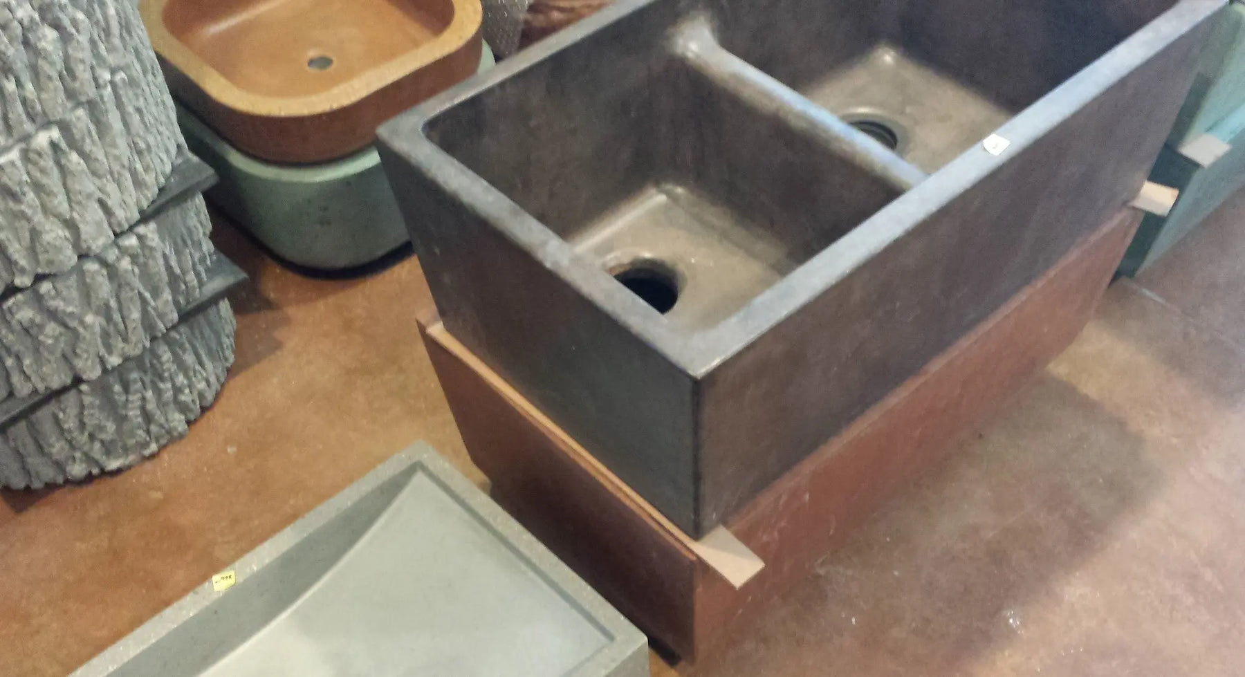 Concrete Sink Mold SDP-38 Kitchen Double Basin (30"x16.25"x9.75") PNL Liners