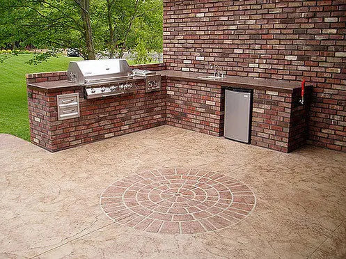 Concrete Stencil Accent - Large Brick Rosette DCI Stencils