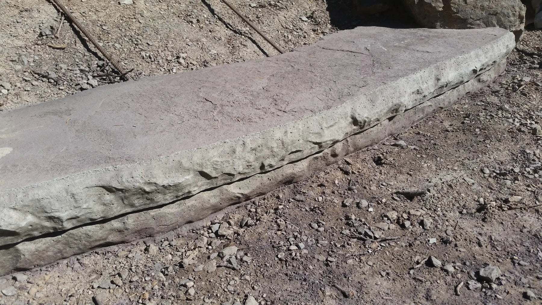 Concrete Step Form Liner- 7" Cantilever Rock Edge Overhang PNL Liners