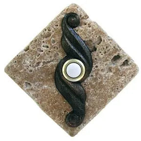 Curl Stone Doorbell in Pewter, Brass, ORB or Bronze CustomDoorbell Diamond Plus