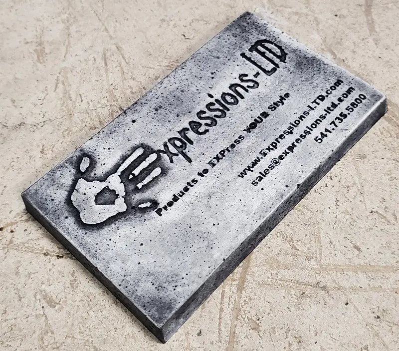 Custom Business Card Logo Mold - Make Concrete Samples Expressions LTD