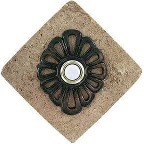 Flower Stone Doorbell in Pewter, Brass, ORB or Bronze CustomDoorbell Diamond Plus