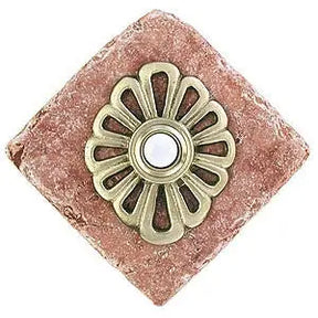 Flower Stone Doorbell in Pewter, Brass, ORB or Bronze CustomDoorbell Diamond Plus