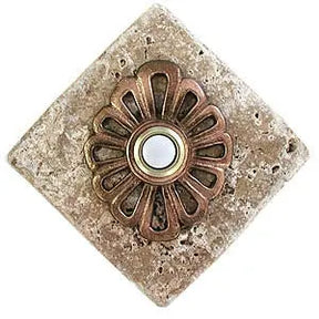 Flower Stone Doorbell in Pewter, Brass, ORB or Bronze CustomDoorbell Diamond Plus