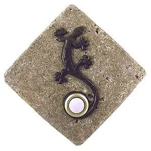 Gecko Accent with Doorbell Button on Stone CustomDoorbell