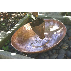 Hammered Shallow Basin Dish in Copper or Aluminum RainChains