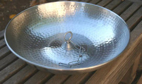 Hammered Shallow Basin Dish in Copper or Aluminum RainChains