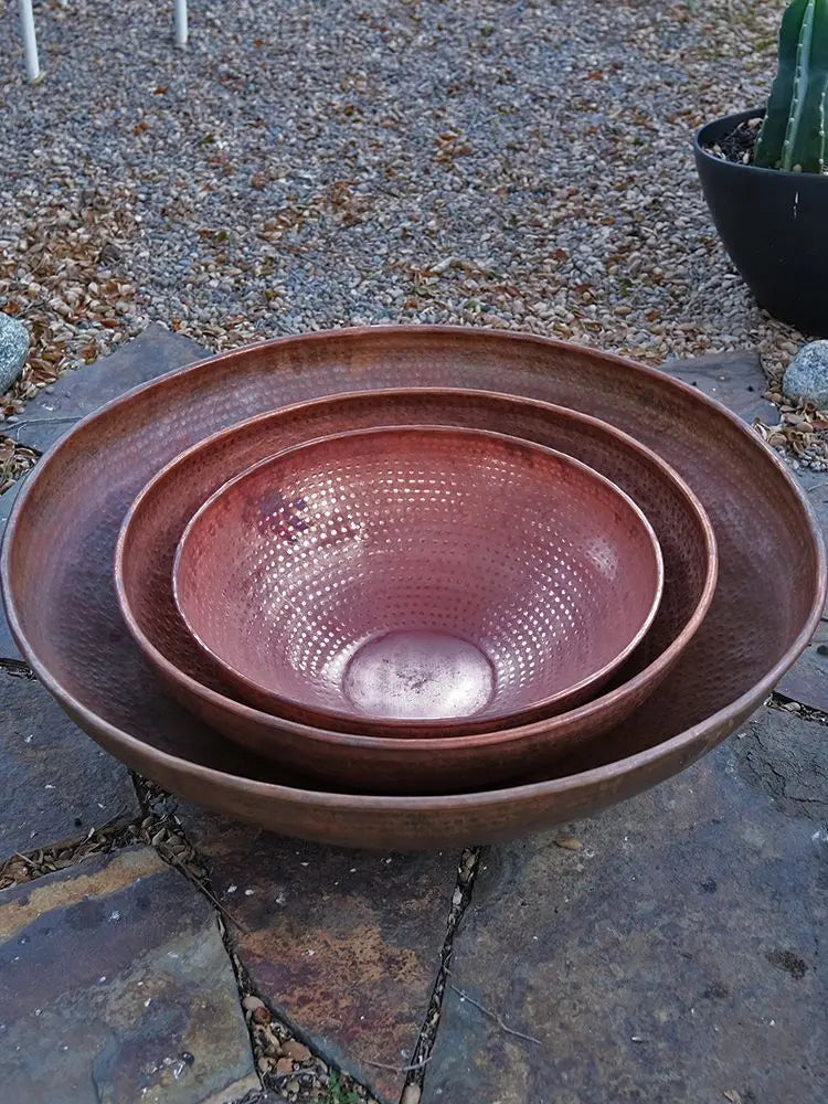 Hand Hammered Pure Copper Basins RainChains