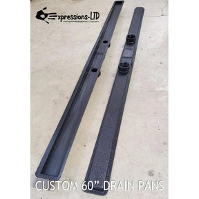 Linear Slot Drain Pan- Black ABS - CUSTOM MADE LENGTH Expressions LTD