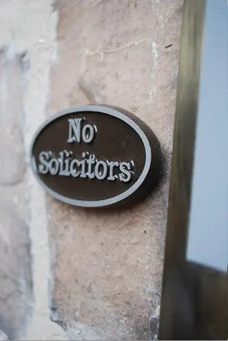 Pewter (Aluminum) No Solicitors Plaque, Oval Expressions LTD