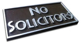 Pewter (Aluminum) No Solicitors Plaque, Rectangle Expressions LTD