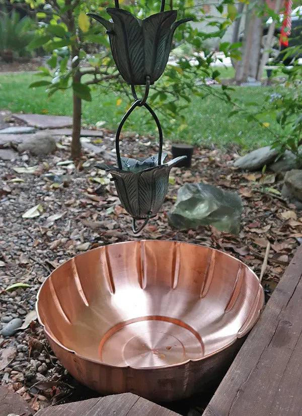 Pure Unfinished Copper Scallop Basin Bowl RainChains