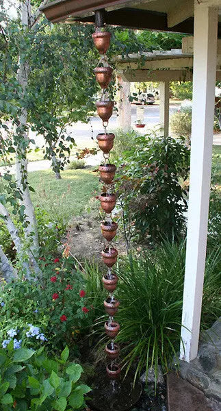 Rain Chain Acorn Copper Cups RainChains