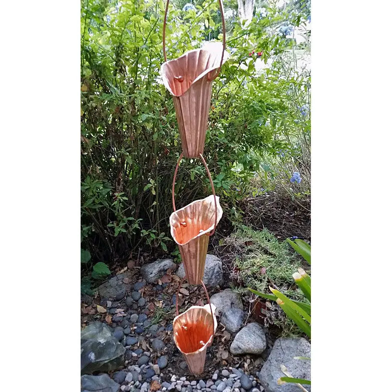 Rain Chain Cala Lily Copper Cups RainChains