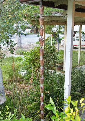 Rain Chain Copper Dragonfly Cups RainChains