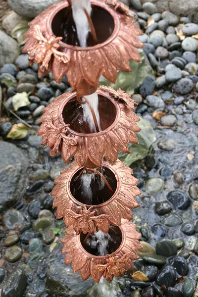 Rain Chain Copper Sunflower and Honey Bees RainChains