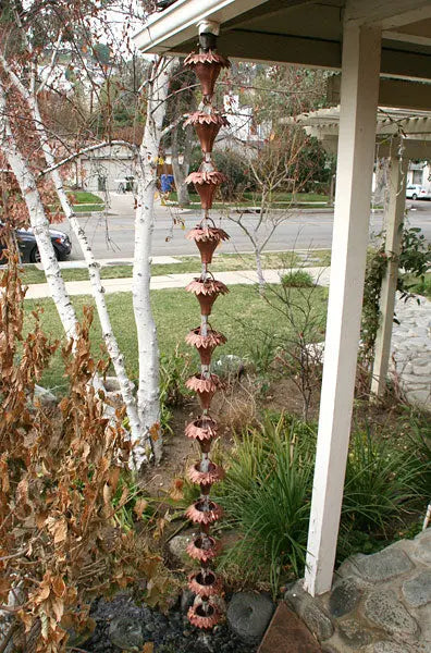 Rain Chain Copper Sunflower and Honey Bees RainChains