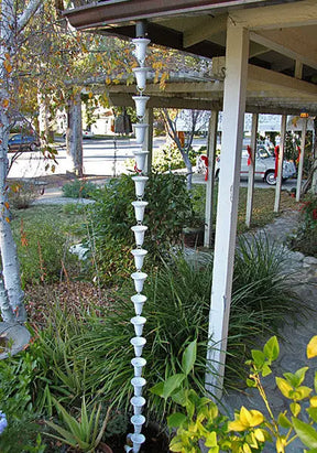 Rain Chain Flared Cup - Aluminum, White RainChains