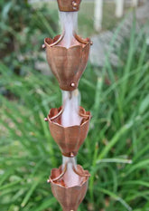 Rain Chain Fluted Copper Cups RainChains