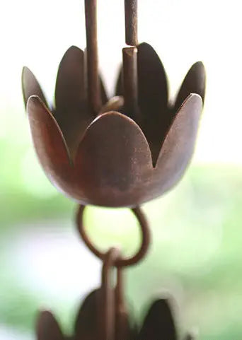 Rain Chain Lily Flower Copper Cups RainChains