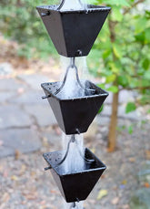 Rain Chain Medium Square Cups - Black RainChains