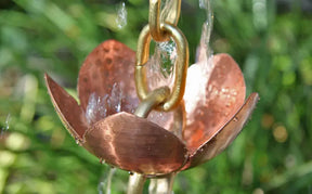 Rain Chain Tara Flower Copper & Brass Cups RainChains