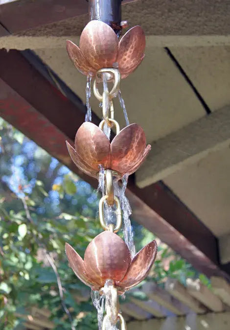 Rain Chain Tara Flower Copper & Brass Cups RainChains