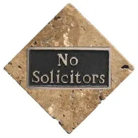 Stone with Bronze No Solicitors Plaque CustomDoorbell