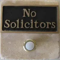 Stone with Bronze No Solicitors Plaque CustomDoorbell